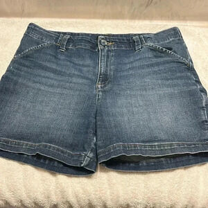 Lee Regular Women Mid Rise Denim Shorts Dark Wash Size 14 Medium